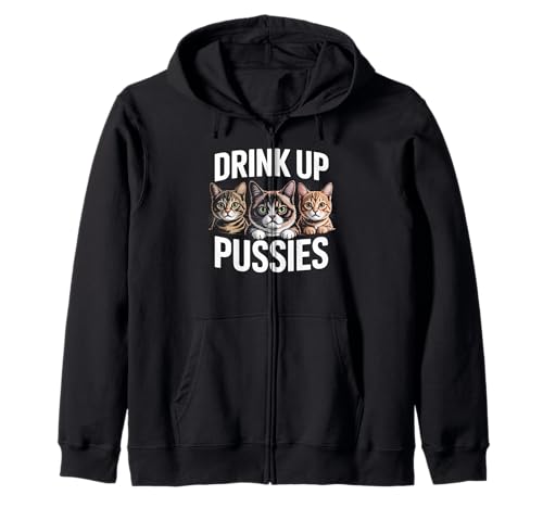 Lustiger Spruch Drink Up Erwachsene Humor Katze Party Witz Frauen Männer Kapuzenjacke Lustiger Spruch Drink Up Erwachsene Humor Katze Party Witz Frauen Männer Kapuzenjacke von Humorous Drunk Feline Sarcasm Drinking Vibes
