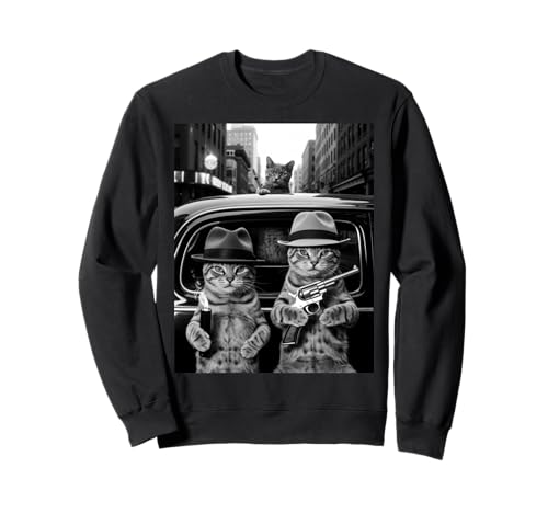 Lustig Gangster Katze Spruch Mafia Mobster Noir Humor Frauen Männer Sweatshirt Lustig Gangster Katze Spruch Mafia Mobster Noir Humor Frauen Männer Sweatshirt von Humorous Feline Crime Boss Joke Retro Vintage Meme