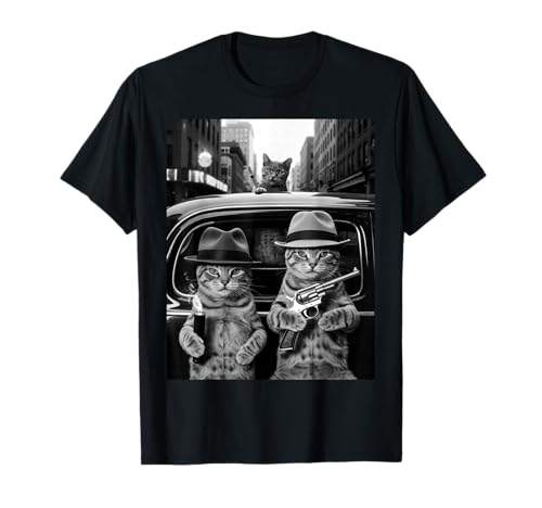 Lustig Gangster Katze Spruch Mafia Mobster Noir Humor Frauen Männer T-Shirt Lustig Gangster Katze Spruch Mafia Mobster Noir Humor Frauen Männer T-Shirt von Humorous Feline Crime Boss Joke Retro Vintage Meme