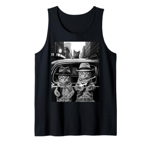 Lustig Gangster Katze Spruch Mafia Mobster Noir Humor Frauen Männer Tank Top Lustig Gangster Katze Spruch Mafia Mobster Noir Humor Frauen Männer Tank Top von Humorous Feline Crime Boss Joke Retro Vintage Meme