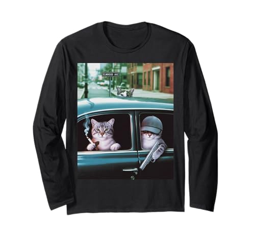 Lustiger Gangster Katze Spruch Mafia Mobster Noir Humor Women Me Langarmshirt Lustiger Gangster Katze Spruch Mafia Mobster Noir Humor Women Me Langarmshirt von Humorous Feline Crime Boss Joke Retro Vintage Meme