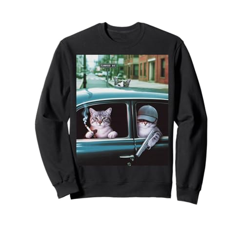 Lustiger Gangster Katze Spruch Mafia Mobster Noir Humor Women Me Sweatshirt Lustiger Gangster Katze Spruch Mafia Mobster Noir Humor Women Me Sweatshirt von Humorous Feline Crime Boss Joke Retro Vintage Meme