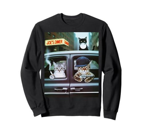 Lustiger Gangster Katze Spruch Mafia Mobster Noir Humor Women Me Sweatshirt Lustiger Gangster Katze Spruch Mafia Mobster Noir Humor Women Me Sweatshirt von Humorous Feline Crime Boss Joke Retro Vintage Meme