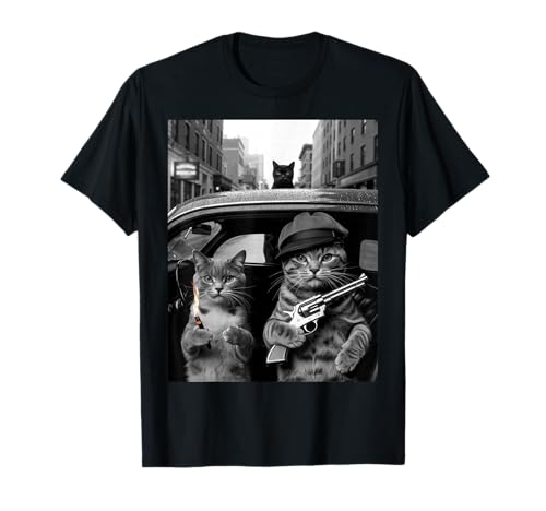 Lustiger Gangster Katze Spruch Mafia Mobster Noir Humor Women Me T-Shirt Lustiger Gangster Katze Spruch Mafia Mobster Noir Humor Women Me T-Shirt von Humorous Feline Crime Boss Joke Retro Vintage Meme