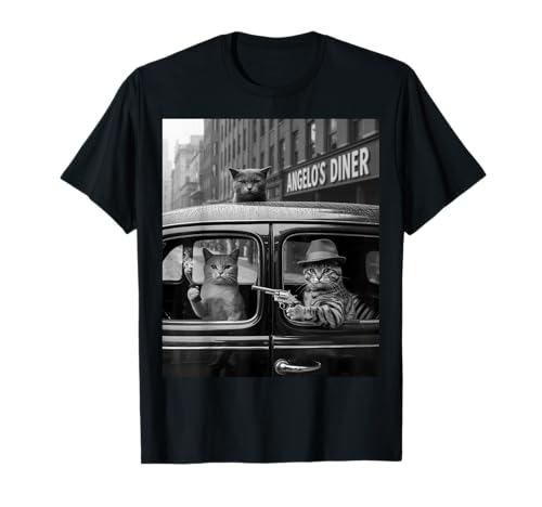 Lustiger Gangster Katze Spruch Mafia Mobster Noir Humor Women Me T-Shirt Lustiger Gangster Katze Spruch Mafia Mobster Noir Humor Women Me T-Shirt von Humorous Feline Crime Boss Joke Retro Vintage Meme