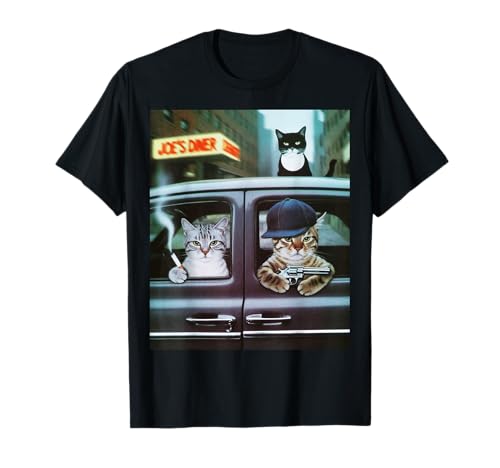 Lustiger Gangster Katze Spruch Mafia Mobster Noir Humor Women Me T-Shirt Lustiger Gangster Katze Spruch Mafia Mobster Noir Humor Women Me T-Shirt von Humorous Feline Crime Boss Joke Retro Vintage Meme