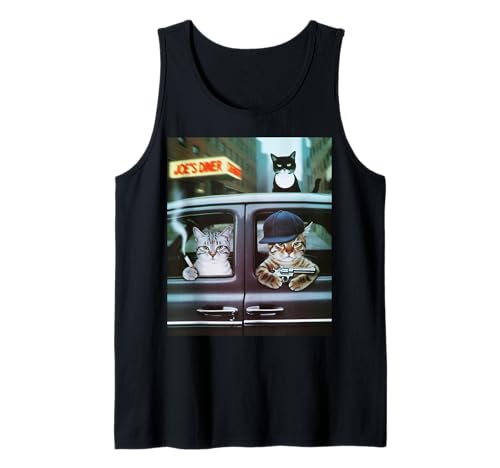Lustiger Gangster Katze Spruch Mafia Mobster Noir Humor Women Me Tank Top Lustiger Gangster Katze Spruch Mafia Mobster Noir Humor Women Me Tank Top von Humorous Feline Crime Boss Joke Retro Vintage Meme