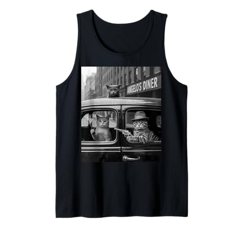 Lustiger Gangster Katze Spruch Mafia Mobster Noir Humor Women Me Tank Top Lustiger Gangster Katze Spruch Mafia Mobster Noir Humor Women Me Tank Top von Humorous Feline Crime Boss Joke Retro Vintage Meme