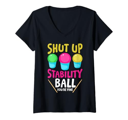 Damen Shut Up Stabilitätsball-Design T-Shirt mit V-Ausschnitt Damen Shut Up Stabilitätsball-Design T-Shirt mit V-Ausschnitt von Humorous Fitness Designs