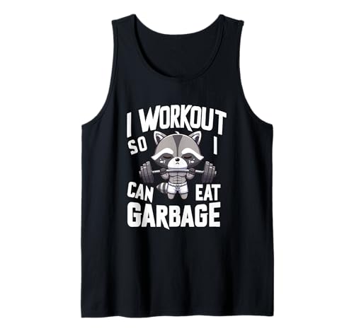 Herren Ich trainiere, damit ich Müll essen kann, Waschbär, Training, Lustiges Fitnessstudio Tank Top Herren Ich trainiere, damit ich Müll essen kann, Waschbär, Training, Lustiges Fitnessstudio Tank Top von Humorous Fitness Gym Animal Workout Tee