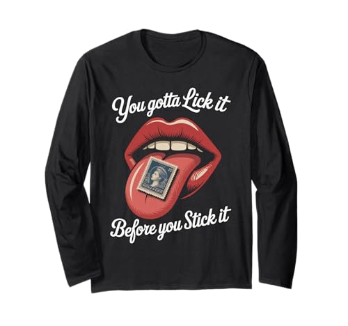 Lustiger Spruch Lick It Before You Stick It Witz Damen Herren Langarmshirt Lustiger Spruch Lick It Before You Stick It Witz Damen Herren Langarmshirt von Humorous Flirty Lips Stamp Sarcasm Retro Vibe
