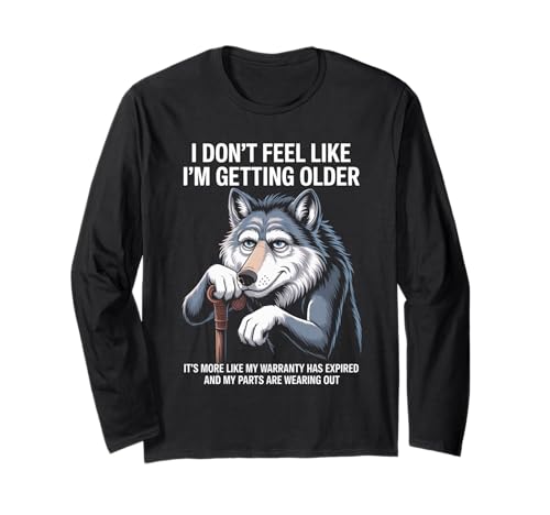 Sarkastischer Spruch Garantie abgelaufener Alter Witz Wolf Frauen Männer Langarmshirt Sarkastischer Spruch Garantie abgelaufener Alter Witz Wolf Frauen Männer Langarmshirt von Humorous Getting Older Animal Birthday Grumpy