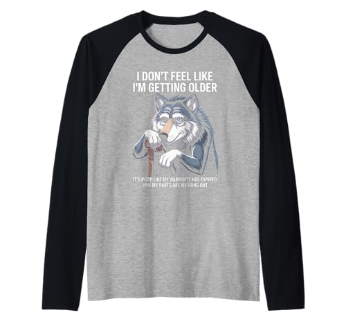 Sarkastischer Spruch Garantie abgelaufener Alter Witz Wolf Frauen Männer Raglan Sarkastischer Spruch Garantie abgelaufener Alter Witz Wolf Frauen Männer Raglan von Humorous Getting Older Animal Birthday Grumpy