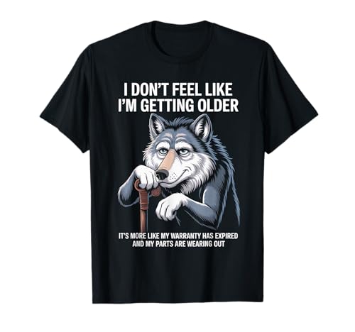 Sarkastischer Spruch Garantie abgelaufener Alter Witz Wolf Frauen Männer T-Shirt Sarkastischer Spruch Garantie abgelaufener Alter Witz Wolf Frauen Männer T-Shirt von Humorous Getting Older Animal Birthday Grumpy