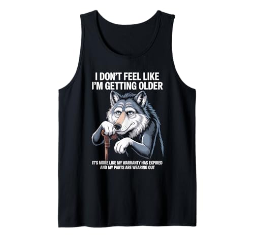 Sarkastischer Spruch Garantie abgelaufener Alter Witz Wolf Frauen Männer Tank Top Sarkastischer Spruch Garantie abgelaufener Alter Witz Wolf Frauen Männer Tank Top von Humorous Getting Older Animal Birthday Grumpy
