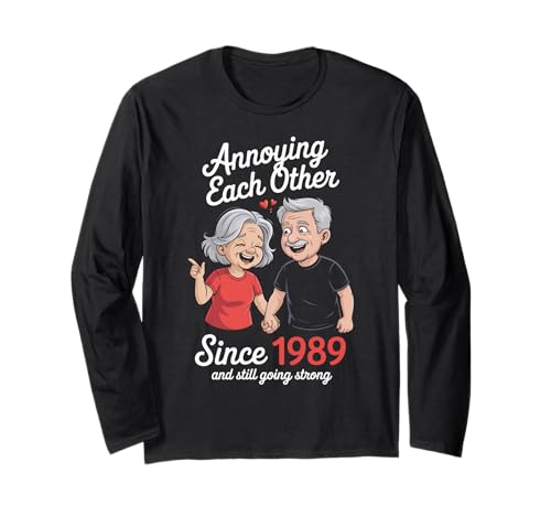 Lustiger Spruch Annoying Each Other Since Eighty Nine Women Men Langarmshirt Lustiger Spruch Annoying Each Other Since Eighty Nine Women Men Langarmshirt von Humorous Marriage Couple Love Anniversary Joke