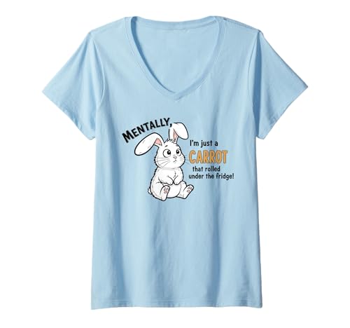 Damen Geistig Bin ich nur eine Karotte, die untergegangen ist T-Shirt mit V-Ausschnitt Damen Geistig Bin ich nur eine Karotte, die untergegangen ist T-Shirt mit V-Ausschnitt von Humorous Mental Health Awareness Apparel