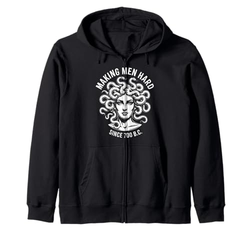 Lustiger Medusa-Spruch Making Men Hard Greek Myth Adult Humor Kapuzenjacke Lustiger Medusa-Spruch Making Men Hard Greek Myth Adult Humor Kapuzenjacke von Humorous Mythology Joke Snake Hair Monster Meme