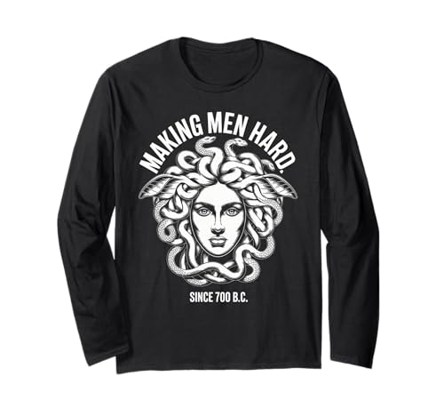 Lustiger Medusa-Spruch Making Men Hard Greek Myth Adult Humor Langarmshirt Lustiger Medusa-Spruch Making Men Hard Greek Myth Adult Humor Langarmshirt von Humorous Mythology Joke Snake Hair Monster Meme