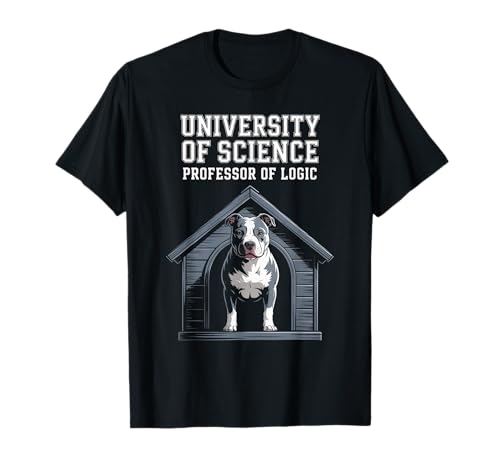 Lustiger Spruch Professor Of Logic University Hund Frauen Männer T-Shirt von Humorous Nerd Pet Lover Bulldog Sarcasm Joke