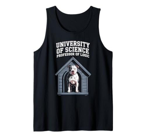 Lustiger Spruch Professor Of Logic University Hund Frauen Männer Tank Top von Humorous Nerd Pet Lover Bulldog Sarcasm Joke