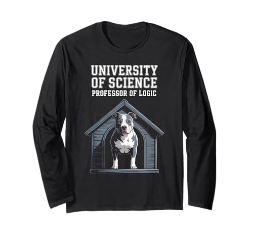 Lustiger Spruch Professor of Logic University Hund Frauen Männer Langarmshirt von Humorous Nerd Pet Lover Bulldog Sarcasm Joke