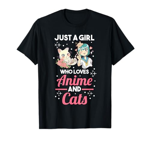 Nur ein Mädchen, das Anime und Katzen Anime Merch liebt T-Shirt Nur ein Mädchen, das Anime und Katzen Anime Merch liebt T-Shirt von Humorous Pet Gifts