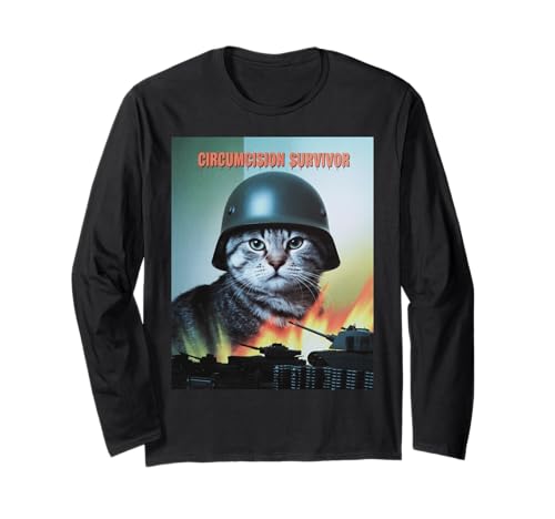 Lustige Katze Spruch Beschneidung Survivor Parodie Humor Männer Witz Langarmshirt Lustige Katze Spruch Beschneidung Survivor Parodie Humor Männer Witz Langarmshirt von Humorous Sarcastic Cat Joke Meme Survivor Gag