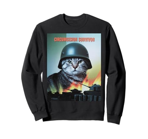 Lustige Katze Spruch Beschneidung Survivor Parodie Humor Männer Witz Sweatshirt Lustige Katze Spruch Beschneidung Survivor Parodie Humor Männer Witz Sweatshirt von Humorous Sarcastic Cat Joke Meme Survivor Gag