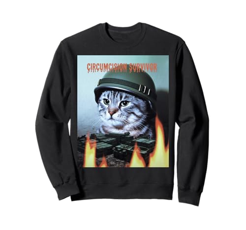 Lustige Katze Spruch Beschneidung Survivor Parodie Humor Männer Witz Sweatshirt Lustige Katze Spruch Beschneidung Survivor Parodie Humor Männer Witz Sweatshirt von Humorous Sarcastic Cat Joke Meme Survivor Gag