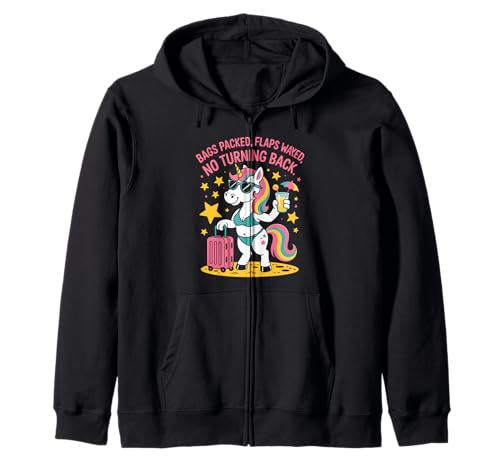 Lustiger Spruch Einhorn Klappen Wayed Urlaub Stimmung Damen Herren Kapuzenjacke von Humorous Sassy Pride Travel Beach Sarcasm Look