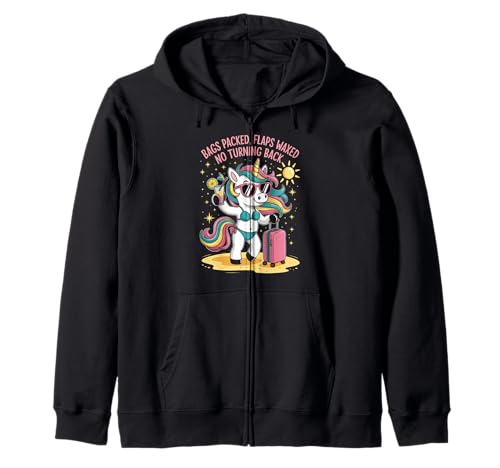 Lustiger Spruch Einhorn Klappen Wayed Urlaub Stimmung Damen Herren Kapuzenjacke von Humorous Sassy Pride Travel Beach Sarcasm Look