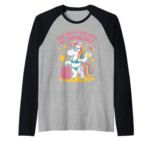 Lustiger Spruch Einhorn Klappen Wayed Urlaub Stimmung Damen Herren Raglan von Humorous Sassy Pride Travel Beach Sarcasm Look