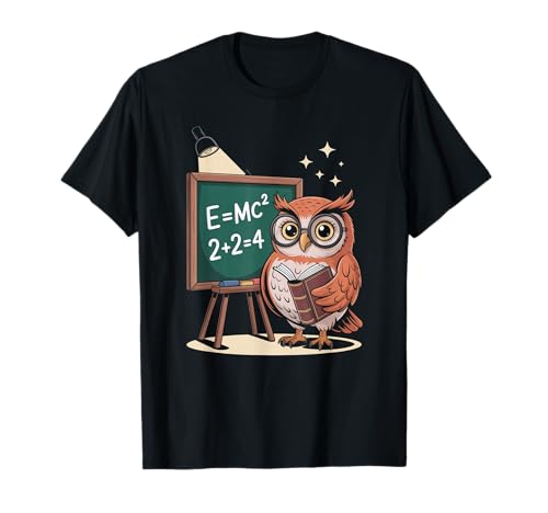 Lustiger Spruch E Equals MC Squared Owl Genius Witz Damen Herren T-Shirt Lustiger Spruch E Equals MC Squared Owl Genius Witz Damen Herren T-Shirt von Humorous Teacher Nerd Classroom Math Science