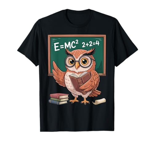 Lustiger Spruch E Equals MC Squared Owl Genius Witz Damen Herren T-Shirt Lustiger Spruch E Equals MC Squared Owl Genius Witz Damen Herren T-Shirt von Humorous Teacher Nerd Classroom Math Science