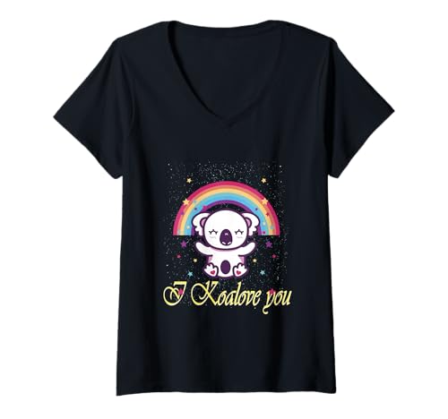 Damen I Koalove You Koala Herren Damen Kinder T-Shirt mit V-Ausschnitt Damen I Koalove You Koala Herren Damen Kinder T-Shirt mit V-Ausschnitt von Humorous funny Gifts for Koala lover and more