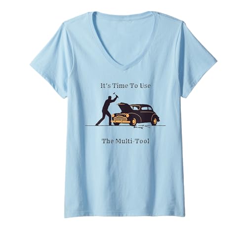 Damen Lustiger Hammer ist EIN Multitool zum Reparieren eines Autos T-Shirt mit V-Ausschnitt Damen Lustiger Hammer ist EIN Multitool zum Reparieren eines Autos T-Shirt mit V-Ausschnitt von Humorous tools