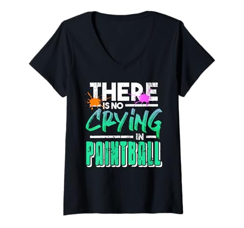 Damen Kein Weinen Erlaubt Im Paintball Wettkampf T-Shirt mit V-Ausschnitt Damen Kein Weinen Erlaubt Im Paintball Wettkampf T-Shirt mit V-Ausschnitt von Humorstil Für Paintball Hardcore Fans