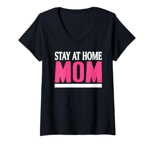 Damen Stolze Zuhause Mama Lustiger Lebensstil Spruch T-Shirt mit V-Ausschnitt Damen Stolze Zuhause Mama Lustiger Lebensstil Spruch T-Shirt mit V-Ausschnitt von Humorvolle Familie Für Liebende Mütter