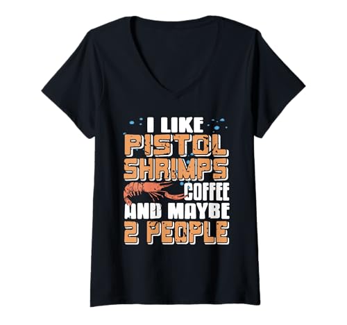 Damen Ich Mag Pistolenkrebse Kaffee Und Vielleicht Zwei Leute T-Shirt mit V-Ausschnitt Damen Ich Mag Pistolenkrebse Kaffee Und Vielleicht Zwei Leute T-Shirt mit V-Ausschnitt von Humorvolle Krustentier Und Kaffee Introvertierte