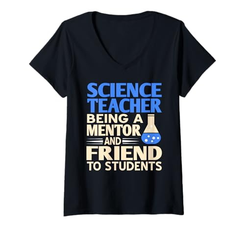 Damen Naturwissenschaftslehrer Mentor und Freund im Unterricht T-Shirt mit V-Ausschnitt Damen Naturwissenschaftslehrer Mentor und Freund im Unterricht T-Shirt mit V-Ausschnitt von Humorvolle Lehrer Chemie Mentoren
