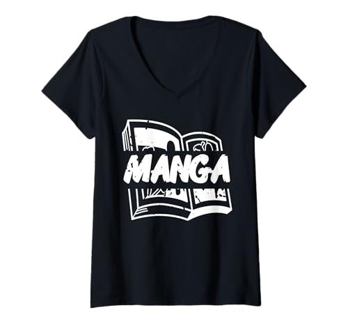 Damen Manga Lesemodus Aktiv Comic Panel Humor Freunde T-Shirt mit V-Ausschnitt Damen Manga Lesemodus Aktiv Comic Panel Humor Freunde T-Shirt mit V-Ausschnitt von Humorvolle Manga Leser Comic Panels