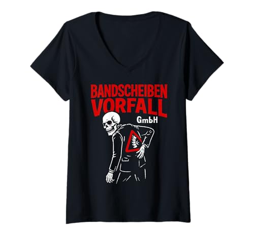 Damen Bandscheibenvorfall GmbH Lustiges Geschenk Humor T-Shirt mit V-Ausschnitt Damen Bandscheibenvorfall GmbH Lustiges Geschenk Humor T-Shirt mit V-Ausschnitt von Humorvolle Sprüche Werkstatt