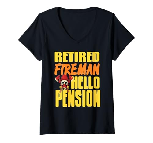 Damen Ruhestand Feuerwehr Humor Rentnerzeit beginnt T-Shirt mit V-Ausschnitt Damen Ruhestand Feuerwehr Humor Rentnerzeit beginnt T-Shirt mit V-Ausschnitt von Humorvolle Sprüche für Feuerwehr-Ruhestand
