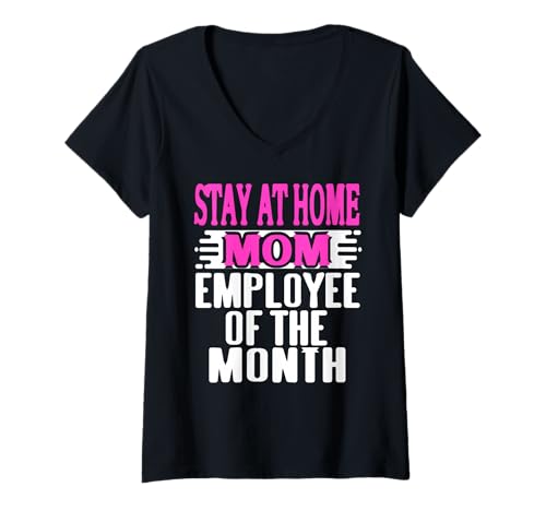 Damen Lustige Zuhause Mama Mitarbeiterin des Monats Humor T-Shirt mit V-Ausschnitt Damen Lustige Zuhause Mama Mitarbeiterin des Monats Humor T-Shirt mit V-Ausschnitt von Humorvolle Sprüche für Stolze und Lustige Mütter