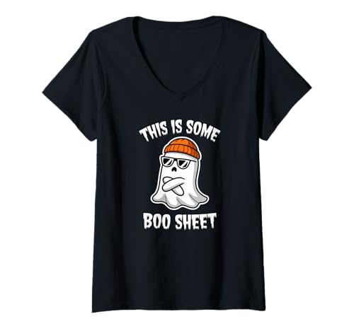 Damen Sarkastischer Geist Lustiger Halloween Spruch Stil T-Shirt mit V-Ausschnitt Damen Sarkastischer Geist Lustiger Halloween Spruch Stil T-Shirt mit V-Ausschnitt von Humorvolle Spukliebhaber Geister Fans