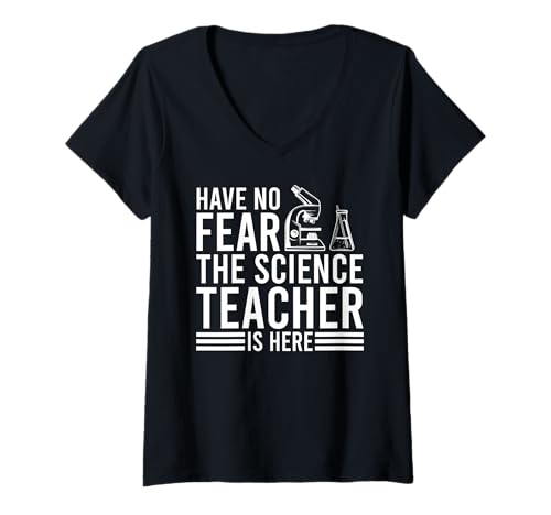 Damen Habt Keine Angst Der Naturlehrer Ist Jetzt Da T-Shirt mit V-Ausschnitt Damen Habt Keine Angst Der Naturlehrer Ist Jetzt Da T-Shirt mit V-Ausschnitt von Humorvolle Wissenschaft Lehrer Spruch