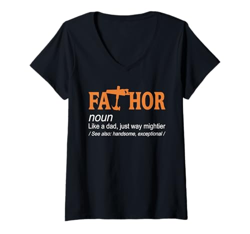 Damen Fathor Wie EIN Vater Nur Mächtiger Werkzeugwitz T-Shirt mit V-Ausschnitt Damen Fathor Wie EIN Vater Nur Mächtiger Werkzeugwitz T-Shirt mit V-Ausschnitt von Humorvoller Heimwerker Stolz Für Starke Papas
