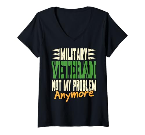 Damen Militärveteran Kein Problem mehr Humorvoll T-Shirt mit V-Ausschnitt Damen Militärveteran Kein Problem mehr Humorvoll T-Shirt mit V-Ausschnitt von Humorvoller Militärstolz und Identität