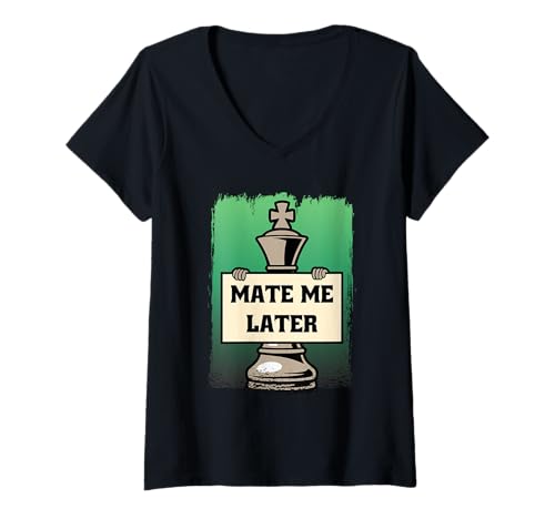 Damen Lustiges Schachspiel Schach Design Schachfiguren König T-Shirt mit V-Ausschnitt Damen Lustiges Schachspiel Schach Design Schachfiguren König T-Shirt mit V-Ausschnitt von Humorvoller Schachspiel Zubehör König Figur